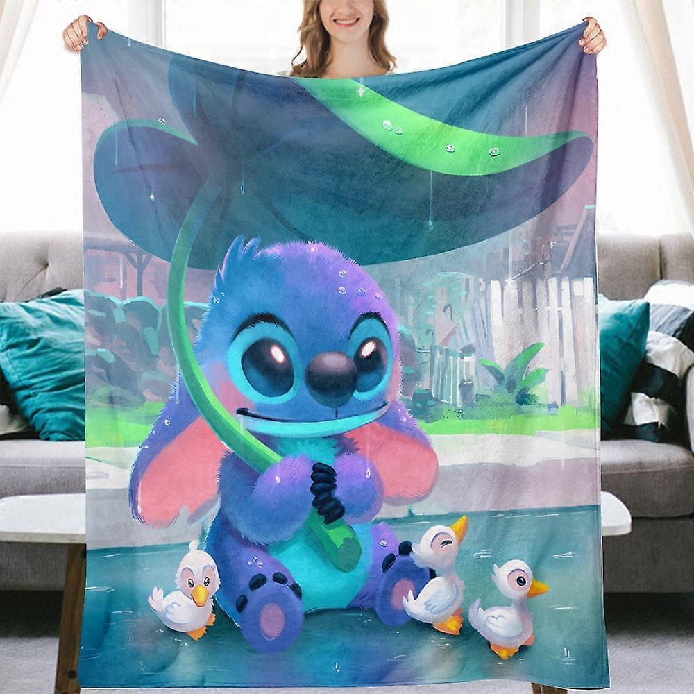 Christmas Lilo & Stitch cover blanket, plush grid comfortable fluffy carpet sofa soft bed supplies sofa flange plush plushWT479