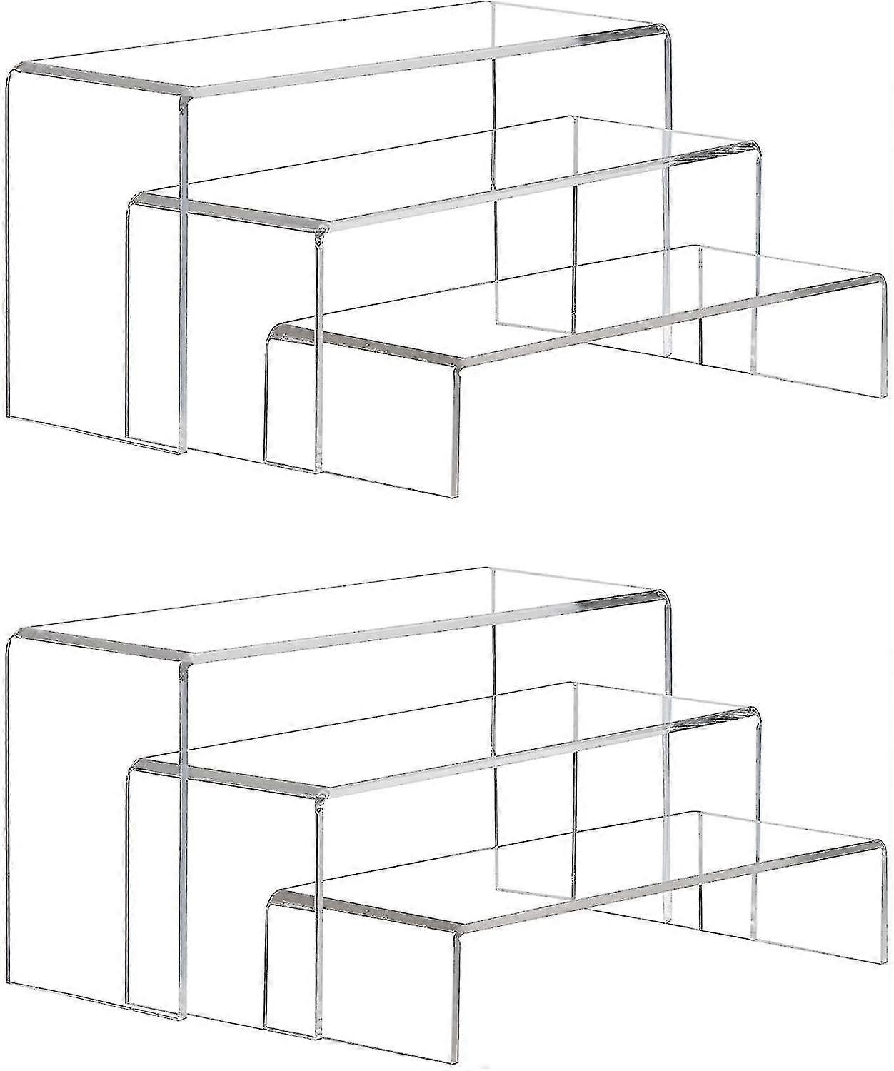 6 Pack Clear Acrylic Display Risers Shoe Display Stand Cupcake, dessert Stand
