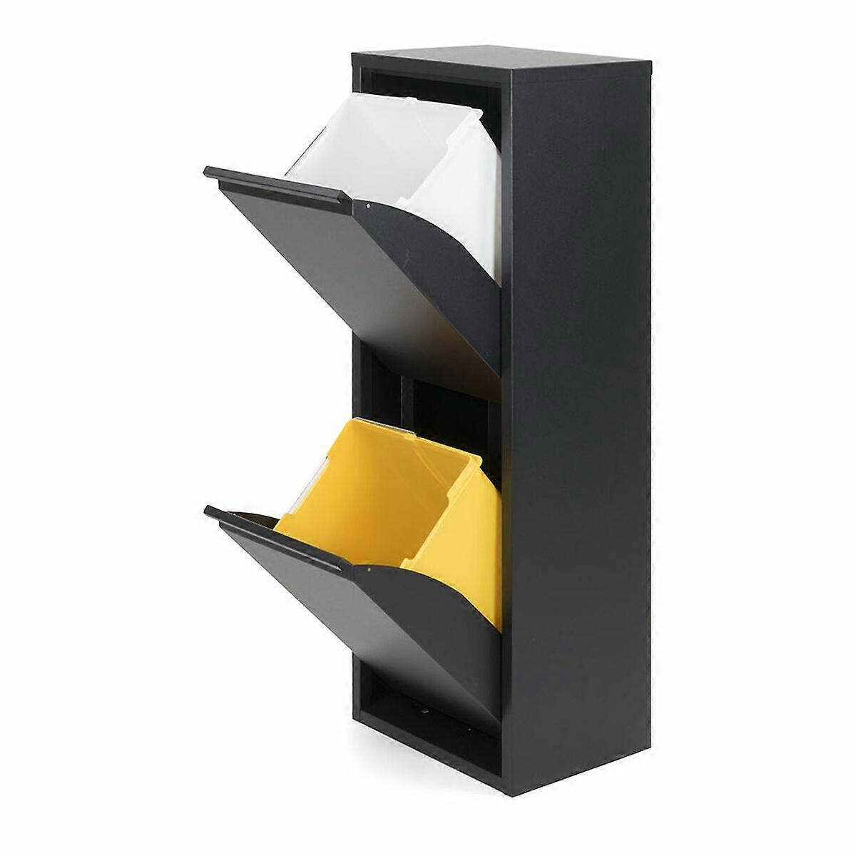 Poubelle de recyclage Jobgar Noir 2 tiroirs