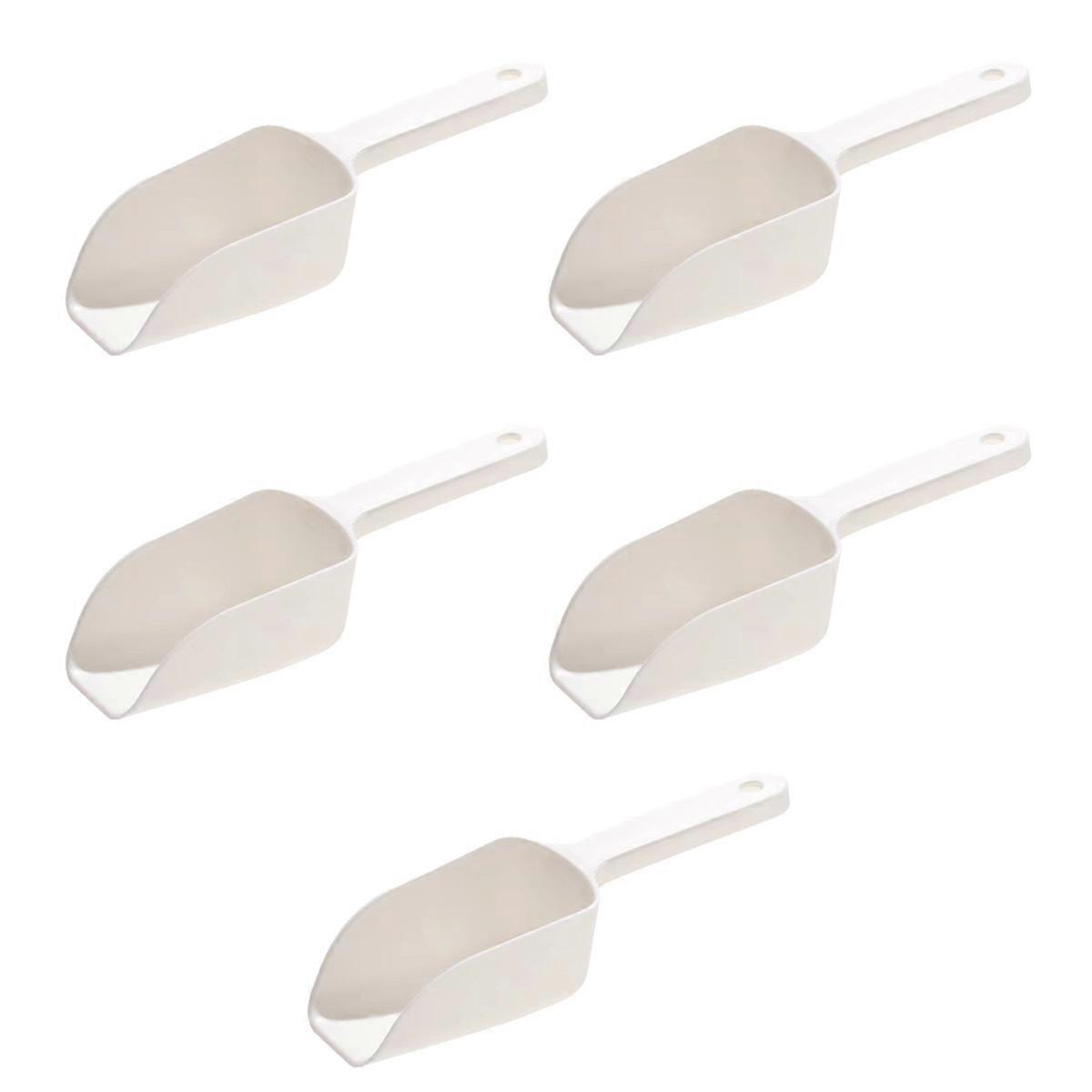 5Pcs Kitchen Multi-Use Beveled Refrigerator Ice Cube Flour Rice Spatula Home Baking Tool, White