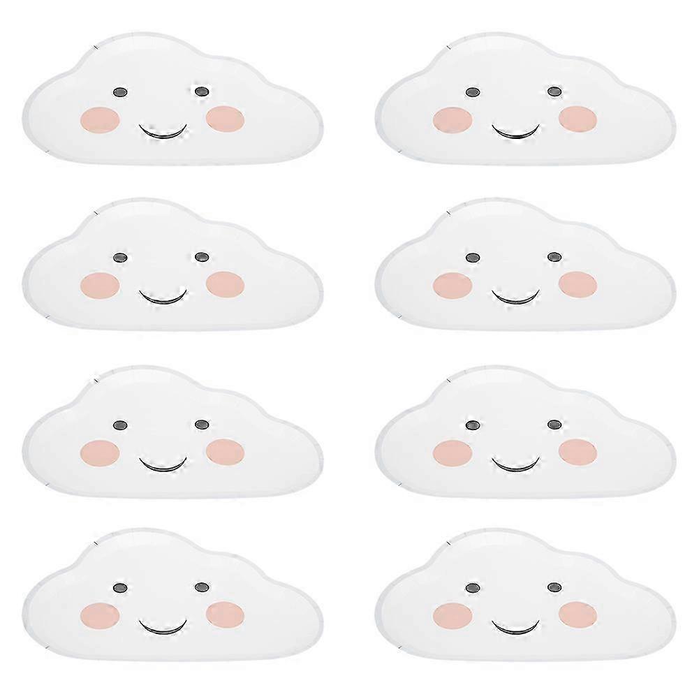8pcs Disposable Cloud Pattern Paper Plate Birthday Wedding Party Supplies Dish Tableware
