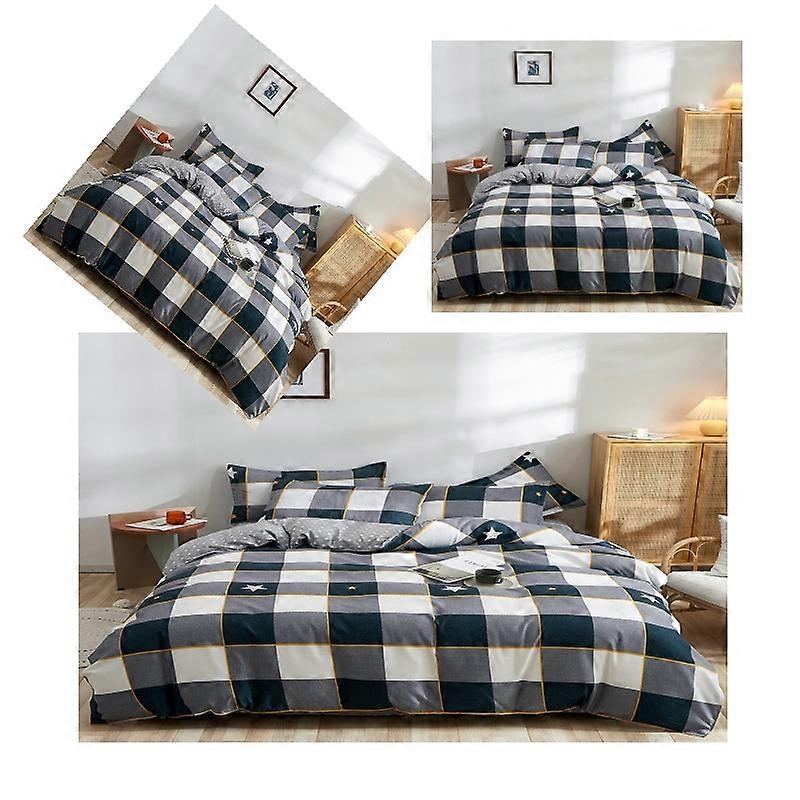 Luxury 4 Piece Set Bedding printed Quilt Cove Fitted Sheet Pillowcase Color Q