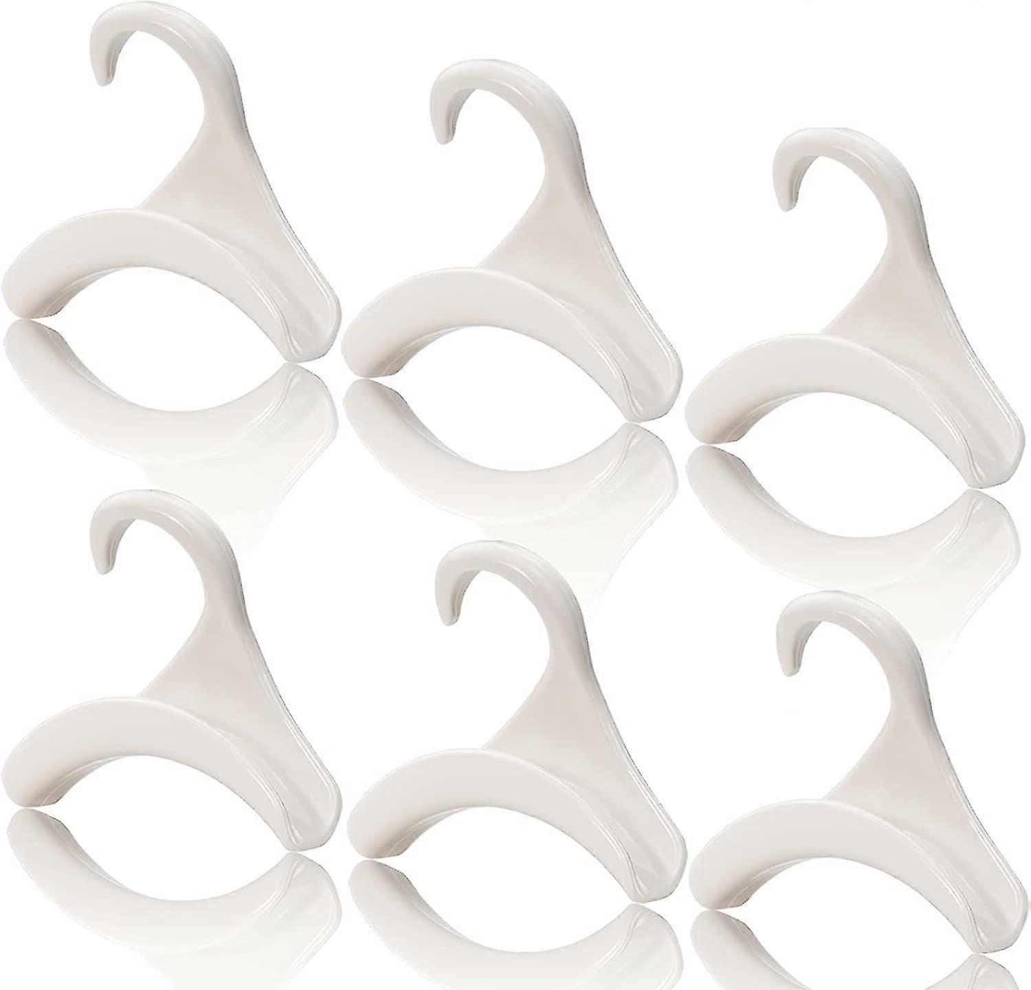 6Pcs Durable Purse Handbag Hanger Hook (White)