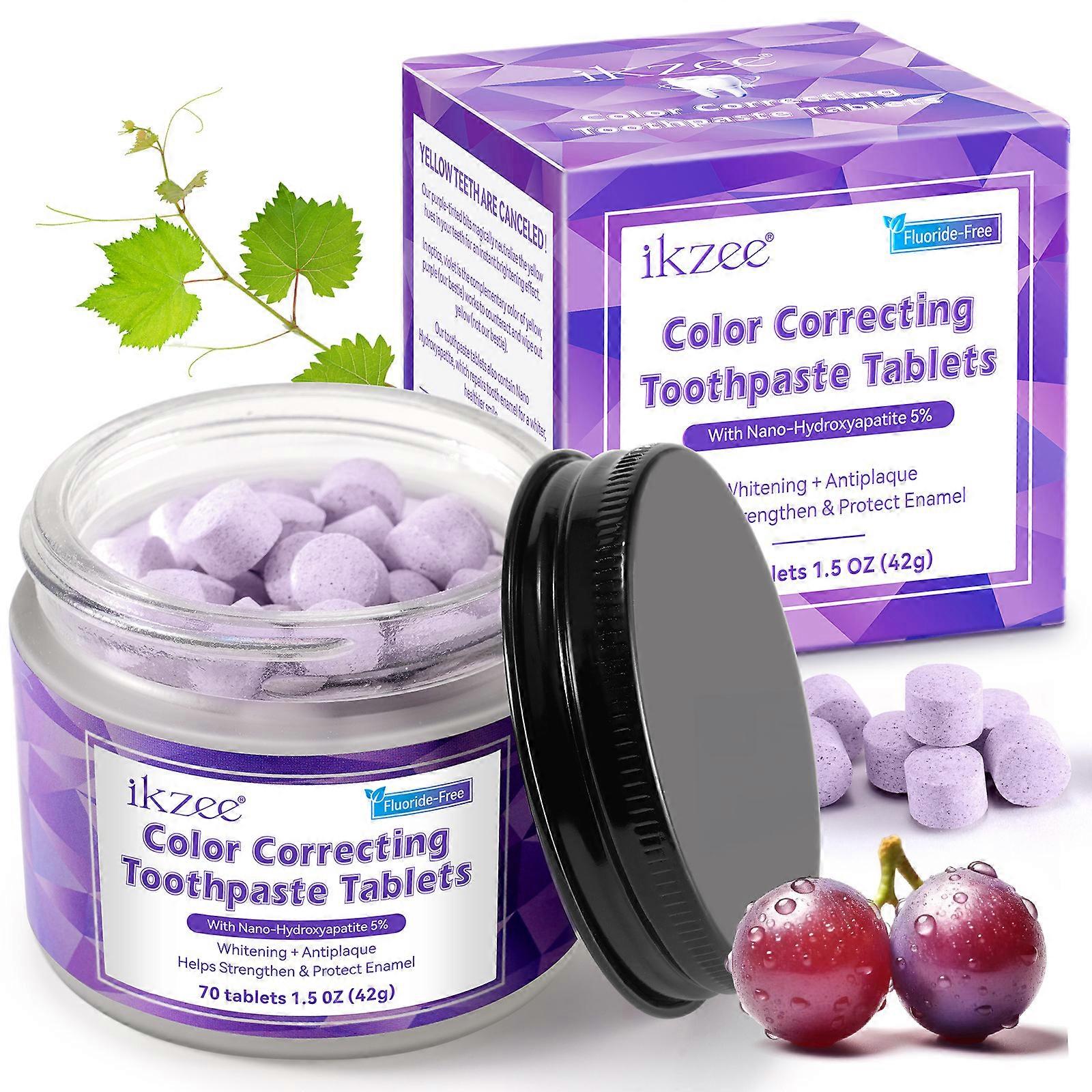 Purple Toothpaste Tablets, Flouride Free, Sensitive Toothpaste Tablets, Nano Hydroxyapatite Toothpaste Tablets, Purple Whitening Toothpaste
