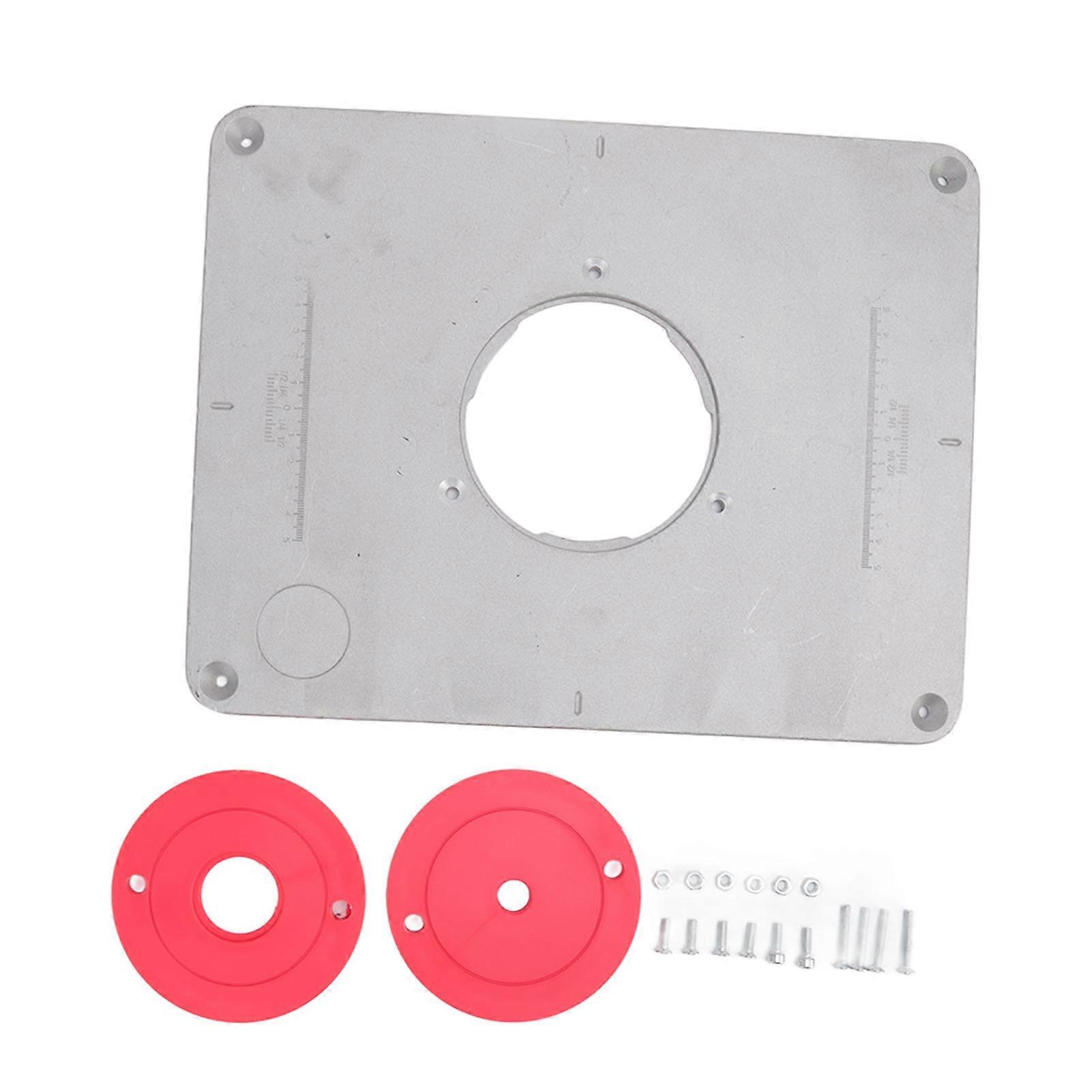 41/64 Inch Aluminium Alloy Router Table Insert Plate with Insert Ring Woodworking Trimming Machine Tool for Bosch1617