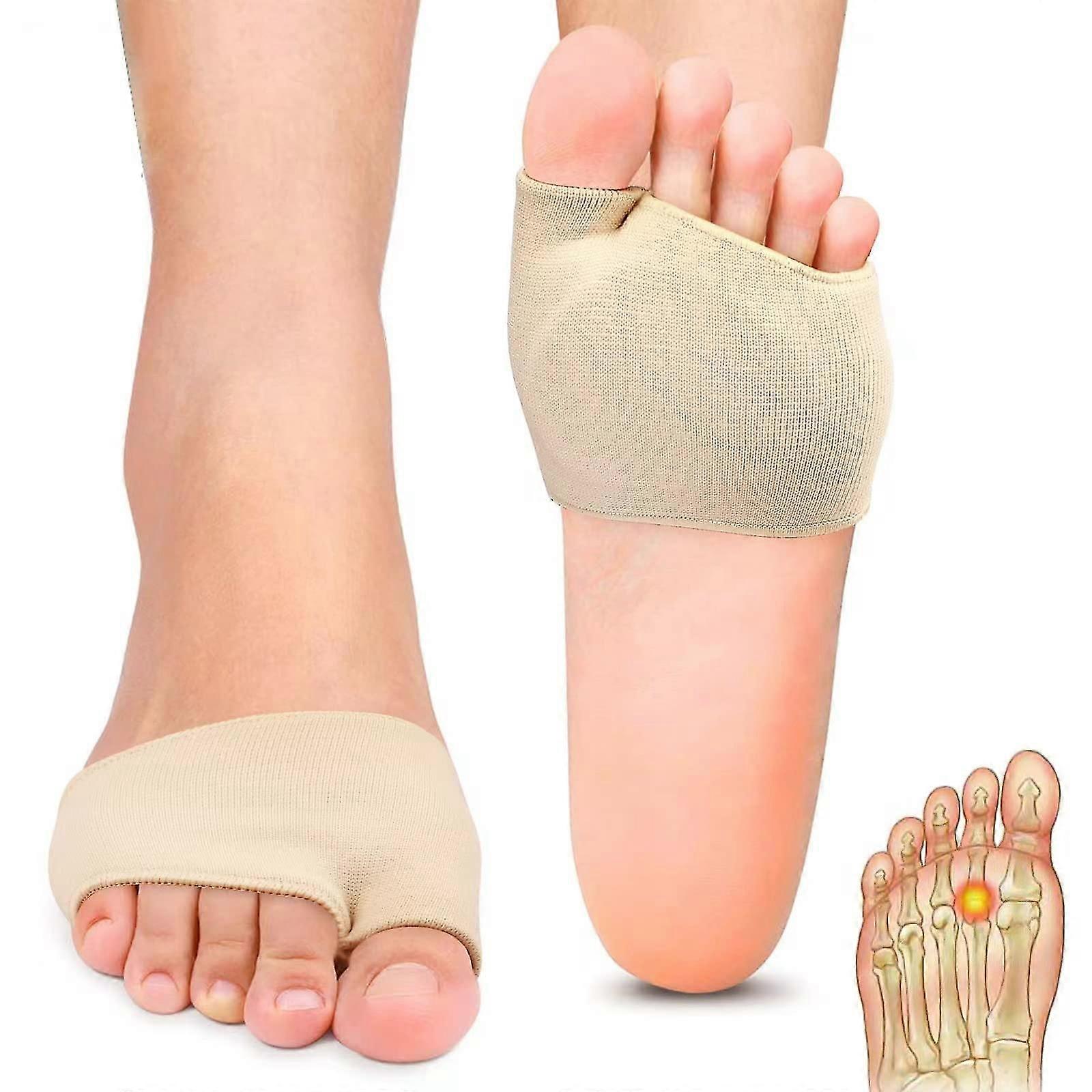 2ペア中足骨パッド、前足の痛みを和らげるためのフットクッションパッドの中足骨パッドの通気性ソフトジェルボールモートンの神経腫