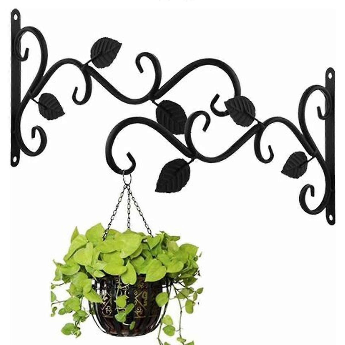 2PCS - Wall mounted hanging basket flower basket bracket - Three leaf version (thickened)