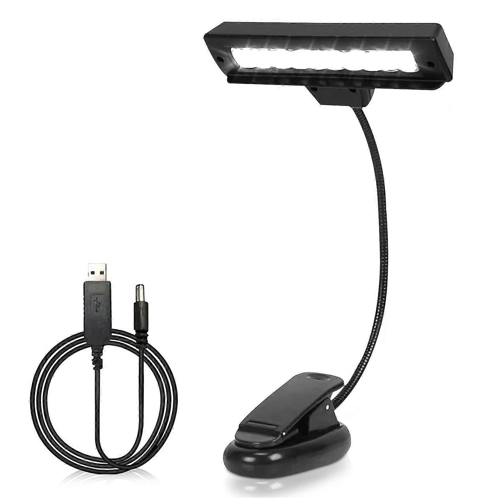 10.63 * 5.51 * 3.15 Inch Music Stand Light Clip On Orchestra Piano Lamp 10 Led Book Light Rechargeable Work Light Eye Care Lamp For Reading, Working