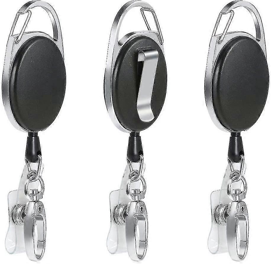 Retractable Key Holder Length With Reinforced Spring And Heavy Duty Cord, For Id Cards With Belt Clip Key Ring And Clamp Hook