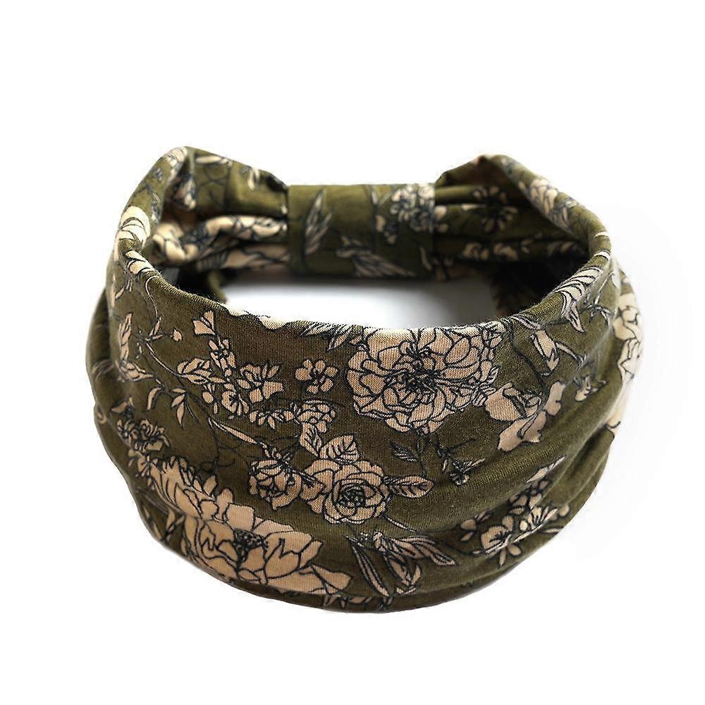 Boho Cotton Headband with Cashew Leopard Print