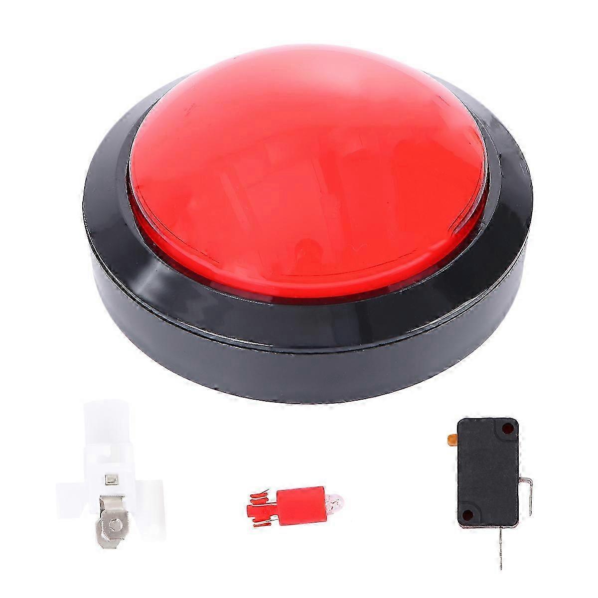 Game Answer Buzzer Electronic Responder Toy Digital Responder Big Buttons with Lamp without Battery (Red)