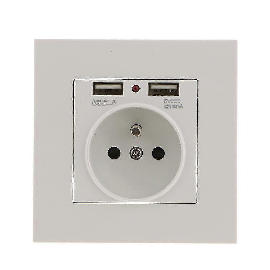 Wall Power Socket with Double USB 5V/2100mA,with 2 USB Ports