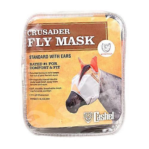 Cashel Crusader Standard Nose Pasture Fly Mask with Ears Horse Orange, 1 Count