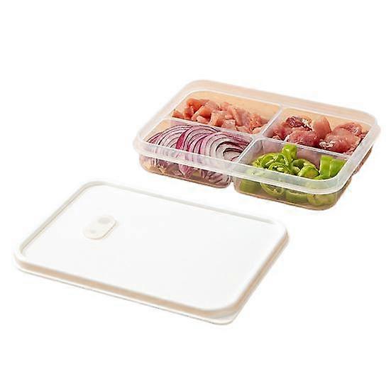 Fridge Food Preservation Box Transparent 4/6 Compartments Good Seal Leak-proof Divided Veggie Tray with Lid Reusable Food Storage Container