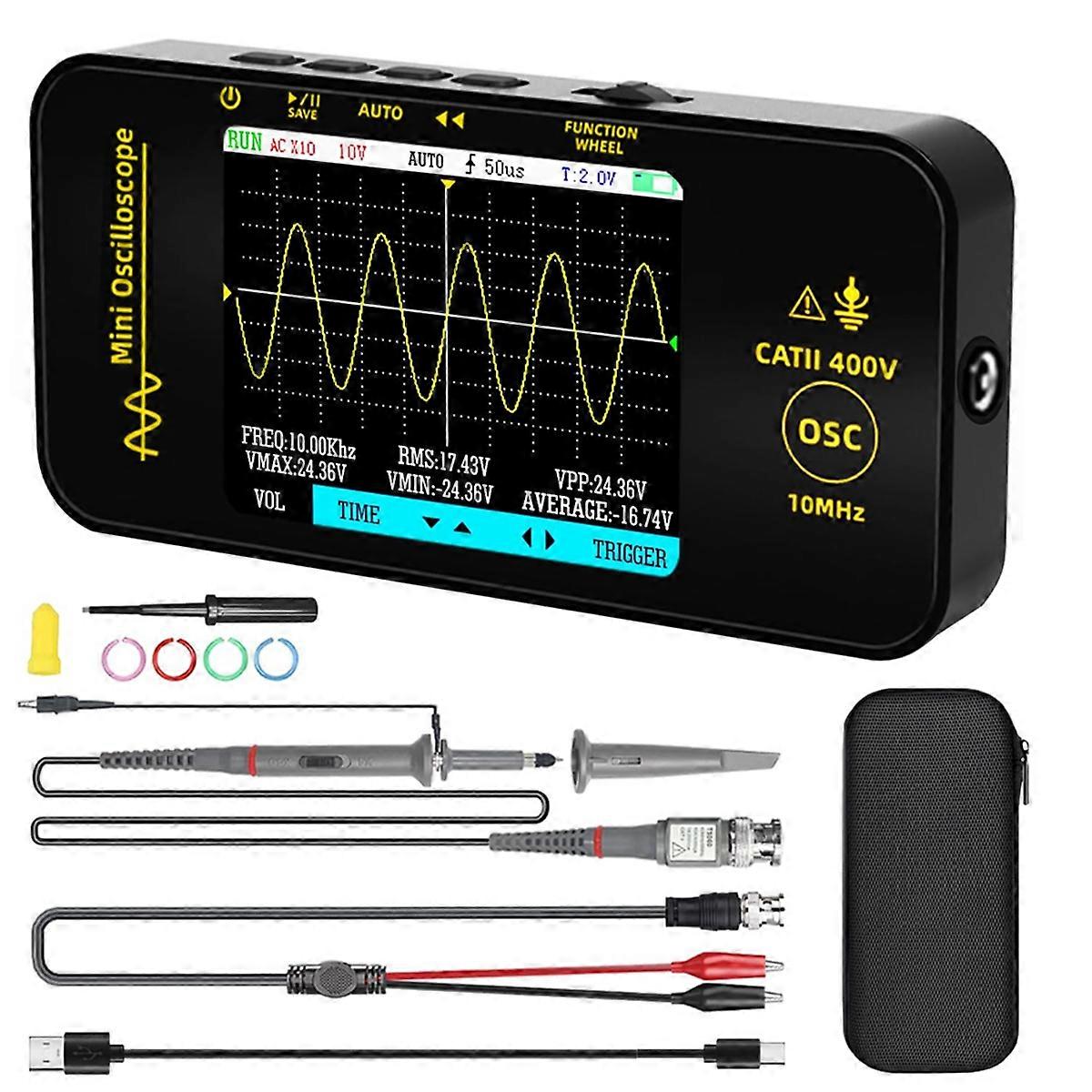 Handheld Oscilloscope 3.2Inch TFT Display 10MHz Bandwidth Automotive Oscilloscope 48MSa/S Sampling