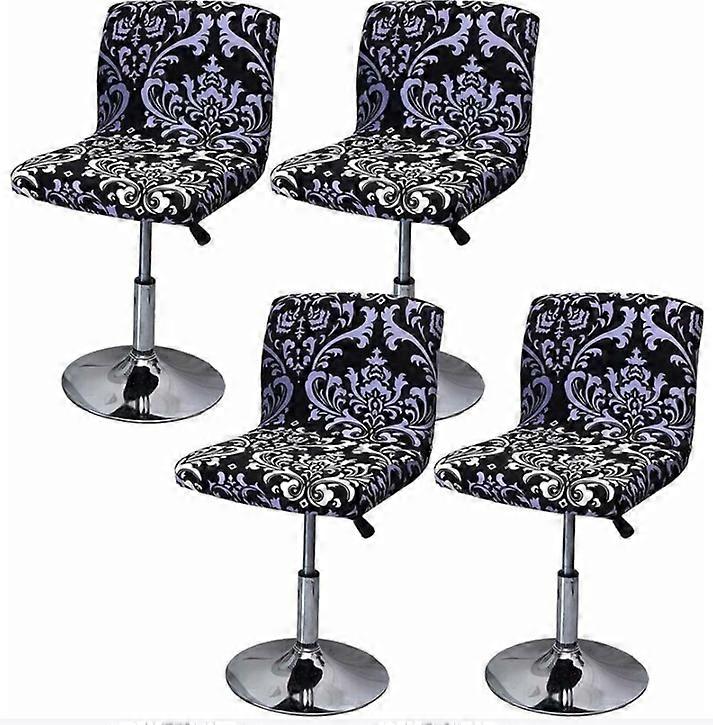 Bar Stool Cover with Back Stretch for Swivel Dining Chair (4pcs)