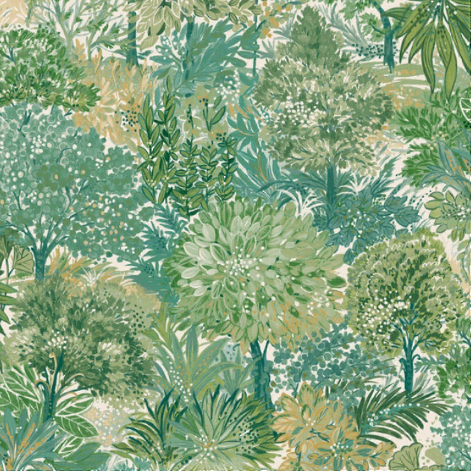 Grandeco Blossom Tree Green Wallpaper