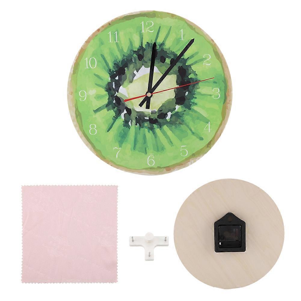 11inch Cartoon Fruits Digital Wall Clock Silent Operation For Room Decor Kiwi Fruit Theme
