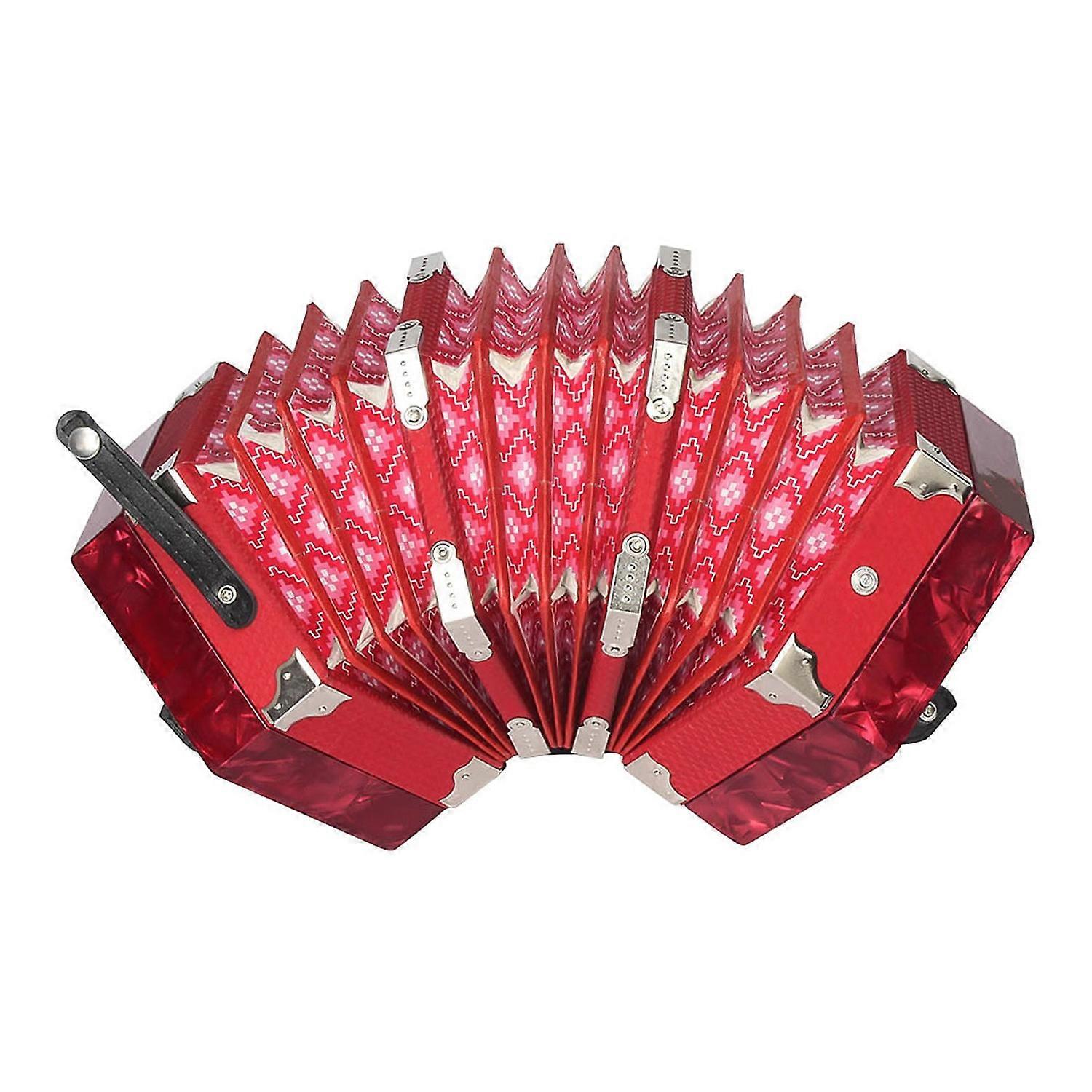 20 Buttons 40 Reeds Concertina with Carrying Bag Adjustable Hand Straps 2.5 Octave Range Accordion M