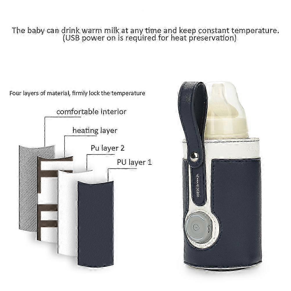 Bottle Warmer Bag 3 Temperature Adjustable Portable Baby Bottle Warmer for Home and on the Go