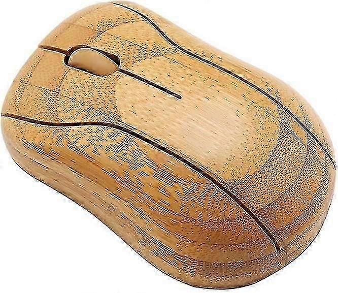 2024 New wireless optical bamboo mouse with USB receiver, suitable for laptops, computers