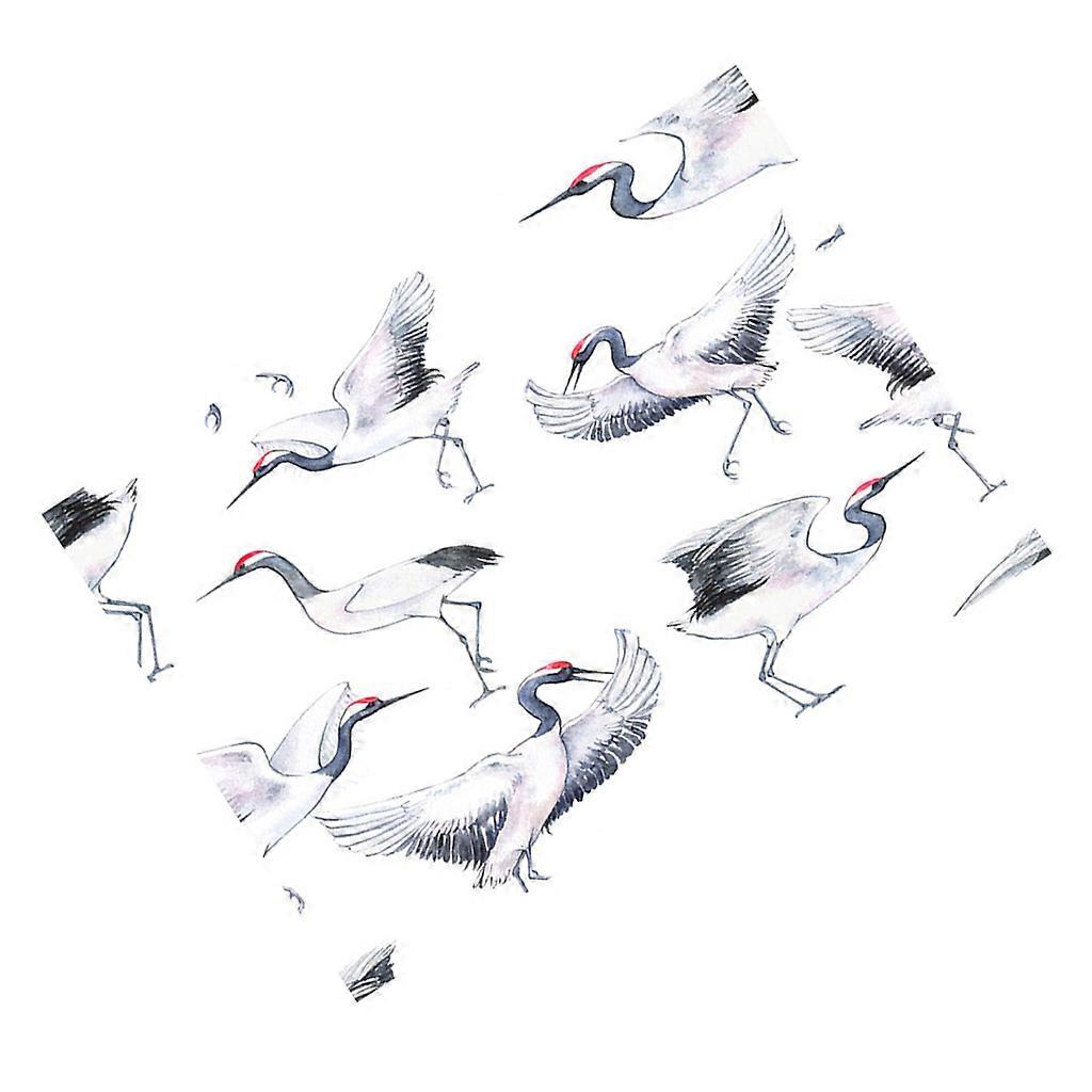 140*260CM Waterproof Tablecloths Crane Printed Polyester Placemat Picnic Mat A