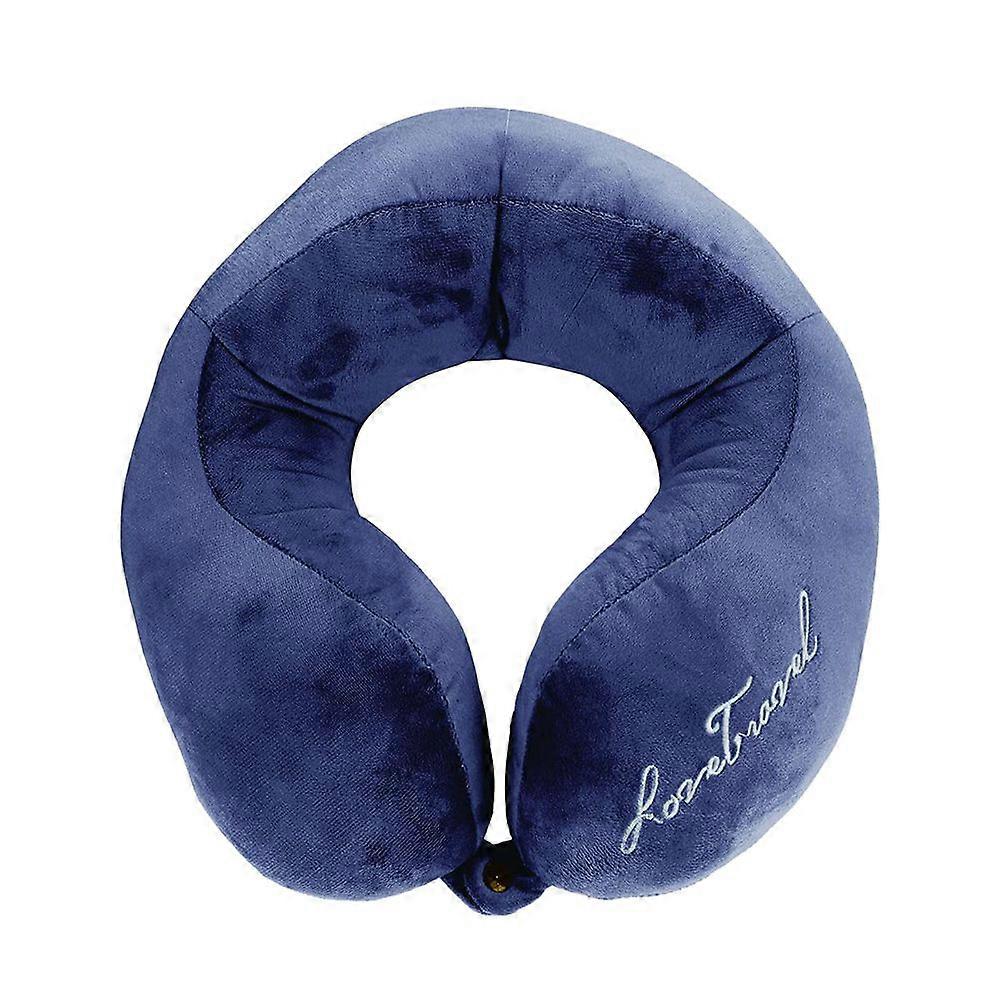 U-Shaped Pillow Portable Neck Support Pillow-Navy blue