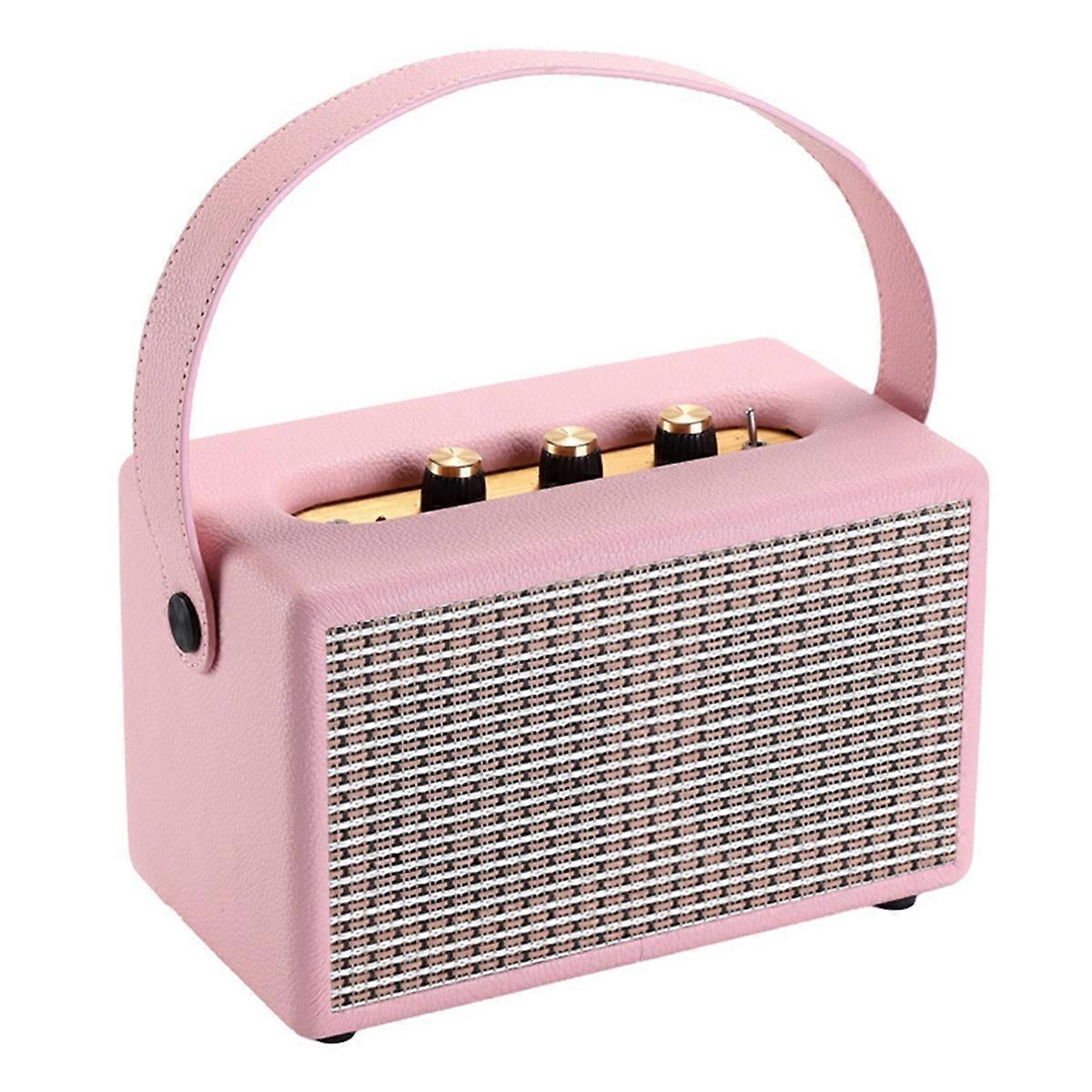 Professional Portable Wireless Vintage Bluetooth Speakers USB Pink