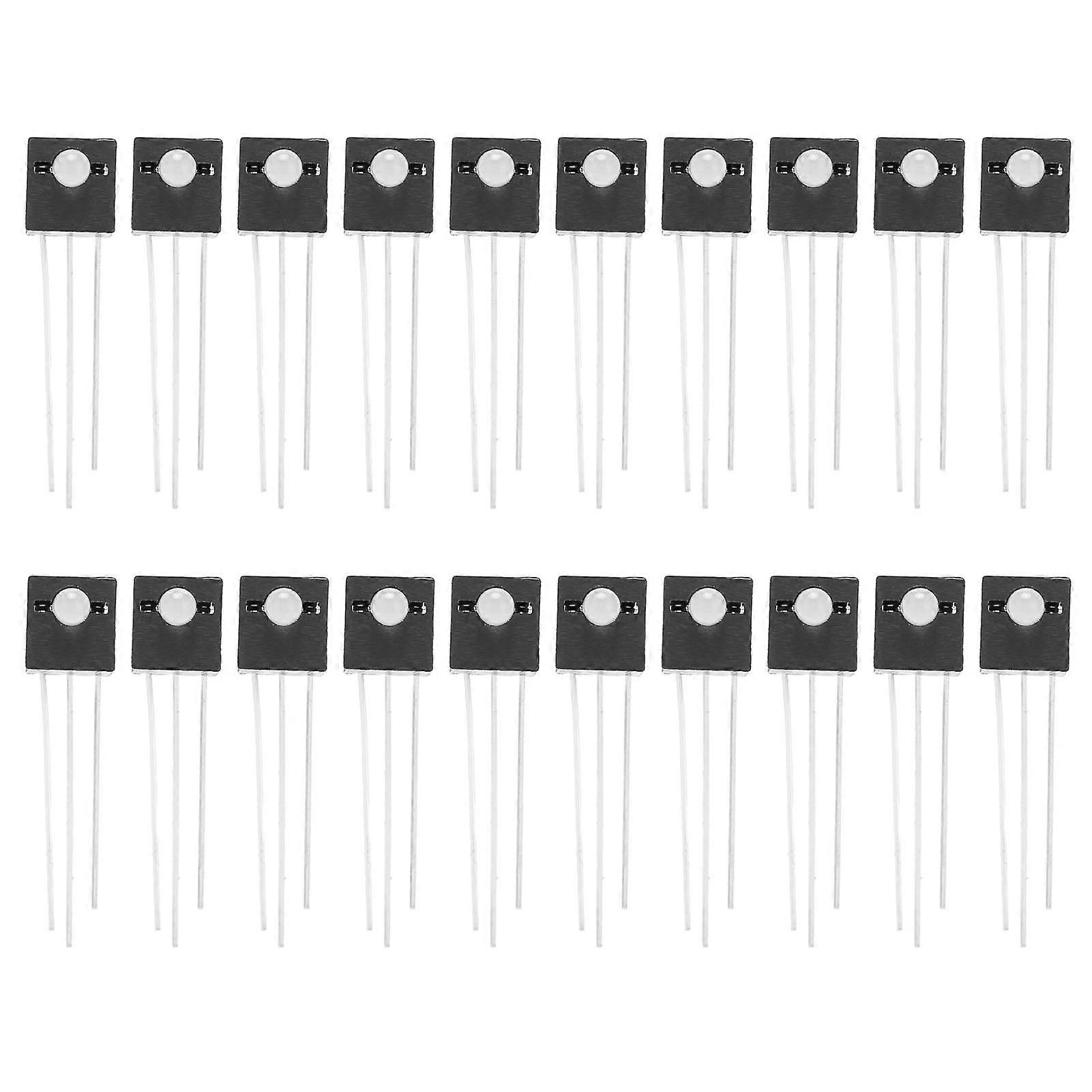 20Pcs LED Luminous Diode Lamp Holder 1‑Hole 2‑Color 3‑Pin Common Cathode Light Emit Base 3mm
