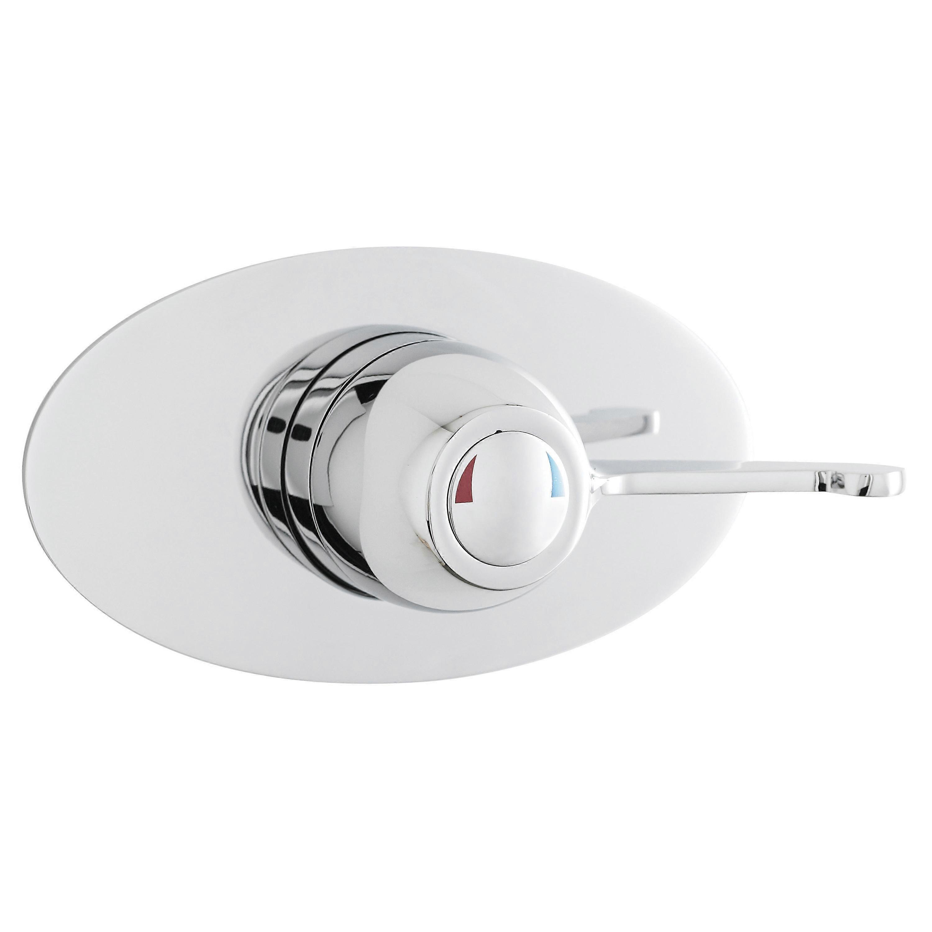 Contemporary Round Concealed Sequential Thermostatic Shower Valve with Lever Handle - Chrome - Balterley
