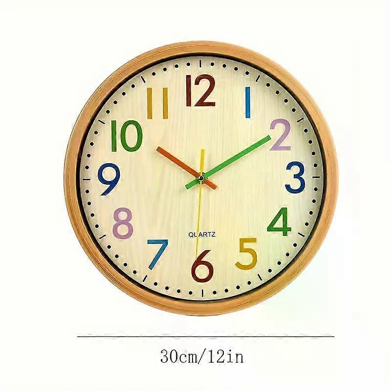 Time Telling Teaching Clock, Silent Non-Ticking Analog Battery Powered Learning Clock Perfect Room and Wall Decoration