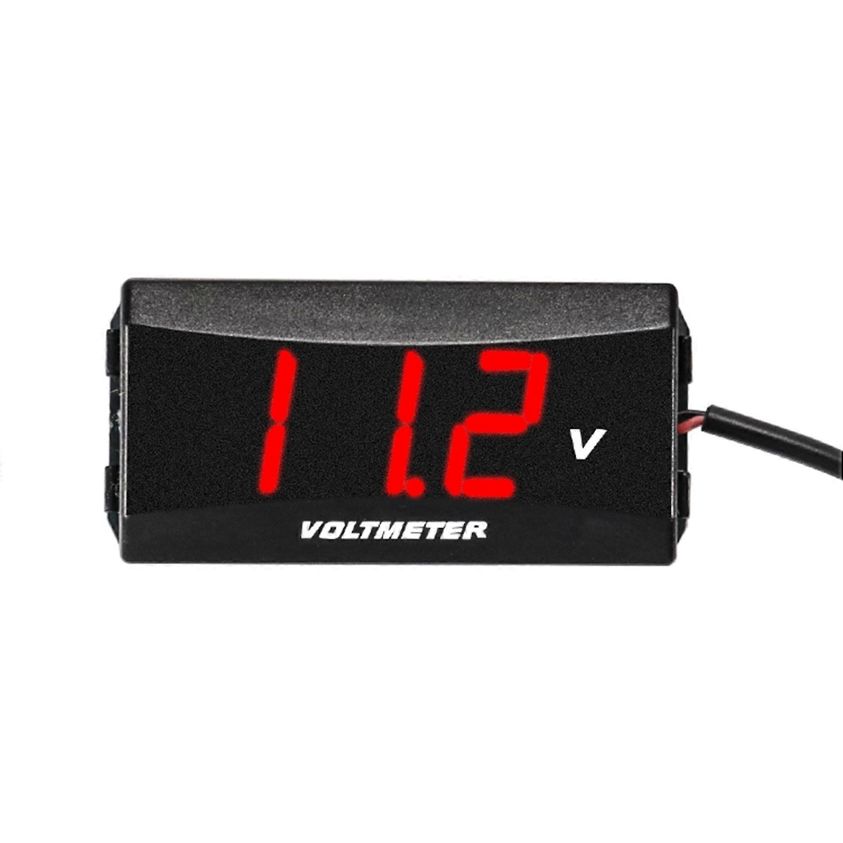 Motorcycle Mini LED Digital Voltmeter Voltage Tester 12V80V Red