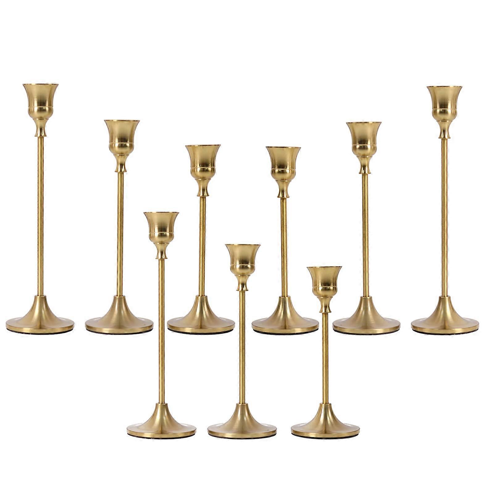 Set of vintage decorative candle holders, table centerpieces, bell-shaped