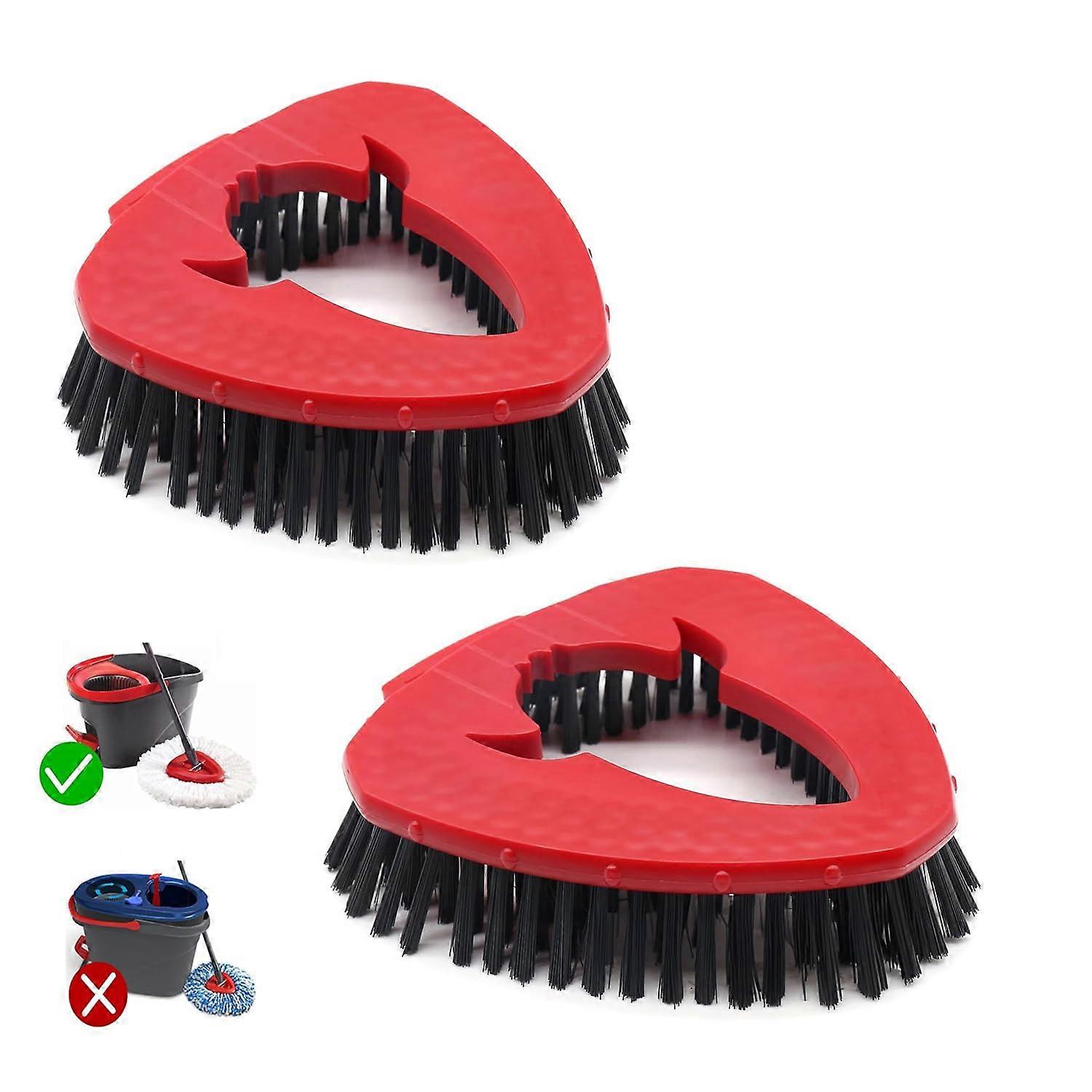 Pack of triangular floor brushes, bristle scrub brushes, mop heads for kitchens, walls, bathtubs