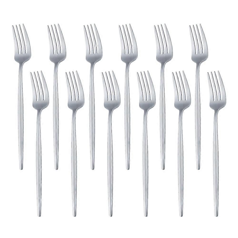 12 PCS Modern Stainless Steel Dinnerware Flatware Set 8.6 Inch for Home and Restaurant Use, Durable and Elegant Design