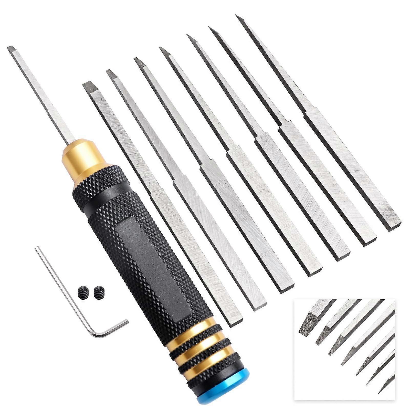 7-in-1 Scribe Tool for Gundam Gunpla Model Kits - Precision Scribing Tools with 0.1/0.2/0.4/0.6/0.8/1.0/2.0mm Blades