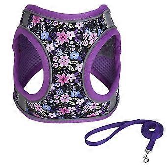 Walk in dog harness with adjustable soft mesh padding and reflective pet vest, suitable for small and medium-sized dogs