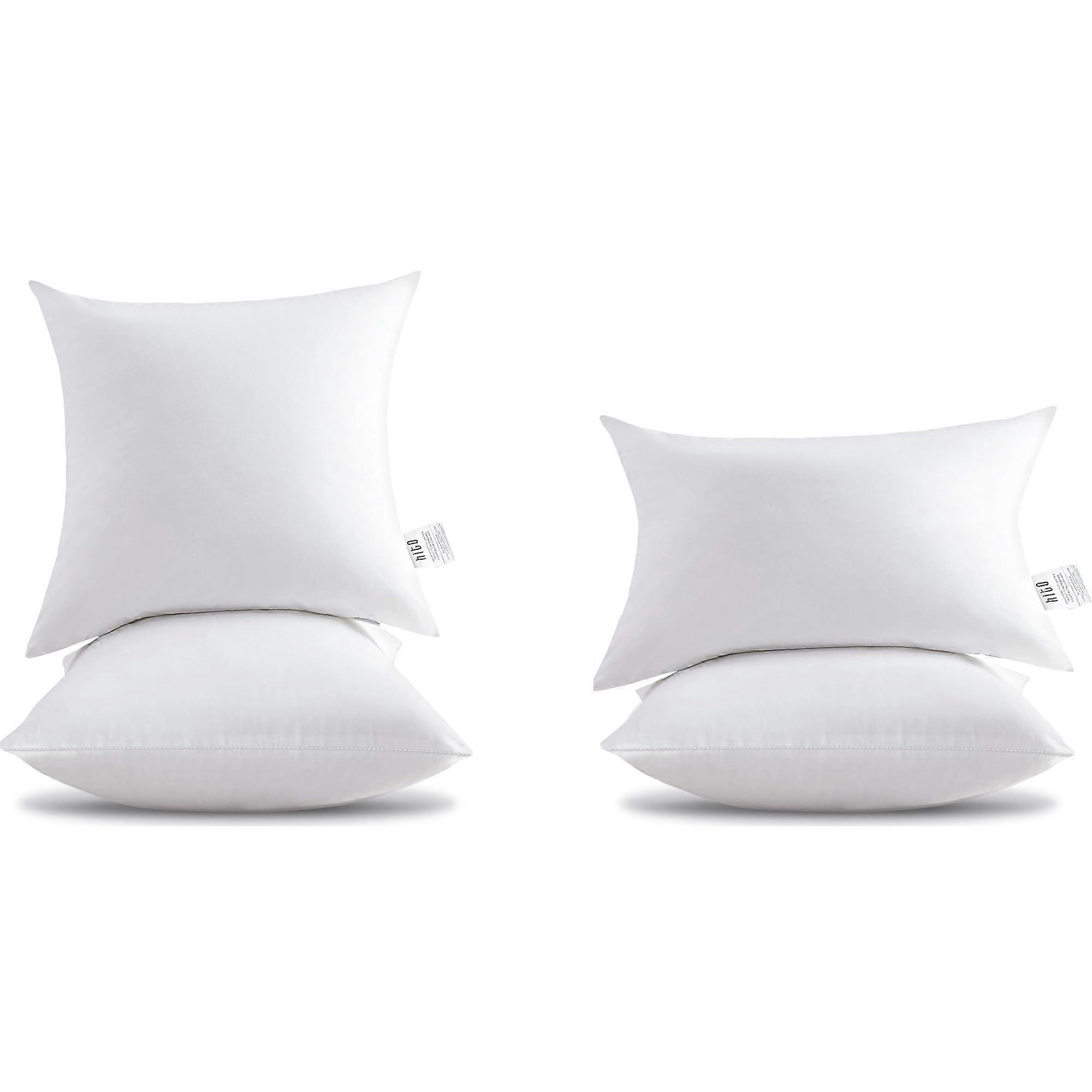 18x18 Pillow Inserts+12x20 Pillow Inserts Set Of 2 White, 100% Cotton Covering, Soft Polyester Filling