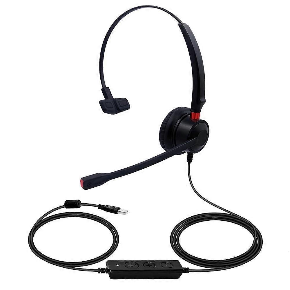 USB Wired Computer Headset With Microphone Noise-Reduction Universal Office Headphone For PC