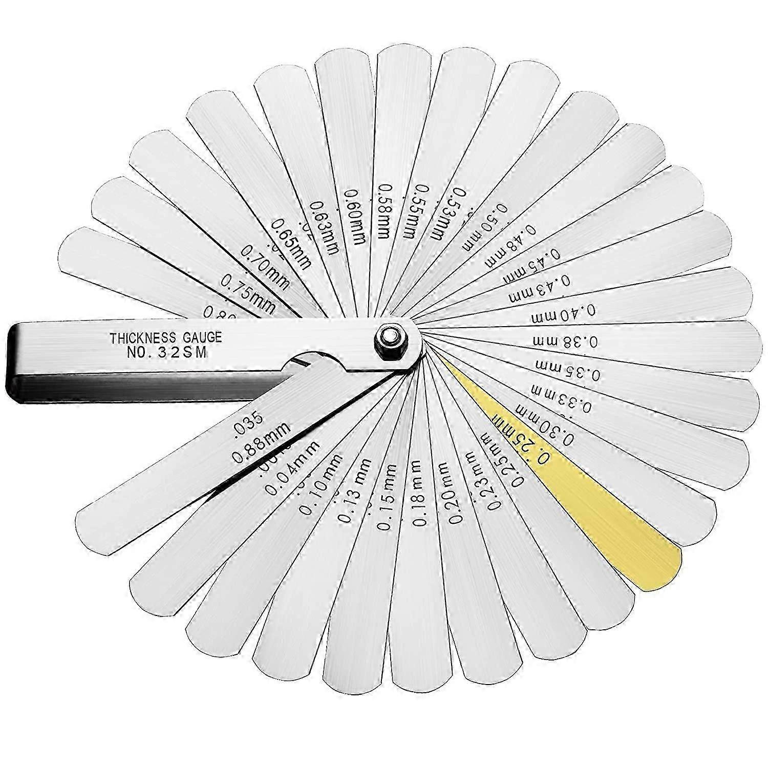 Precision Feeler Gauges, 32 Blades in Metric/Imperial Marking