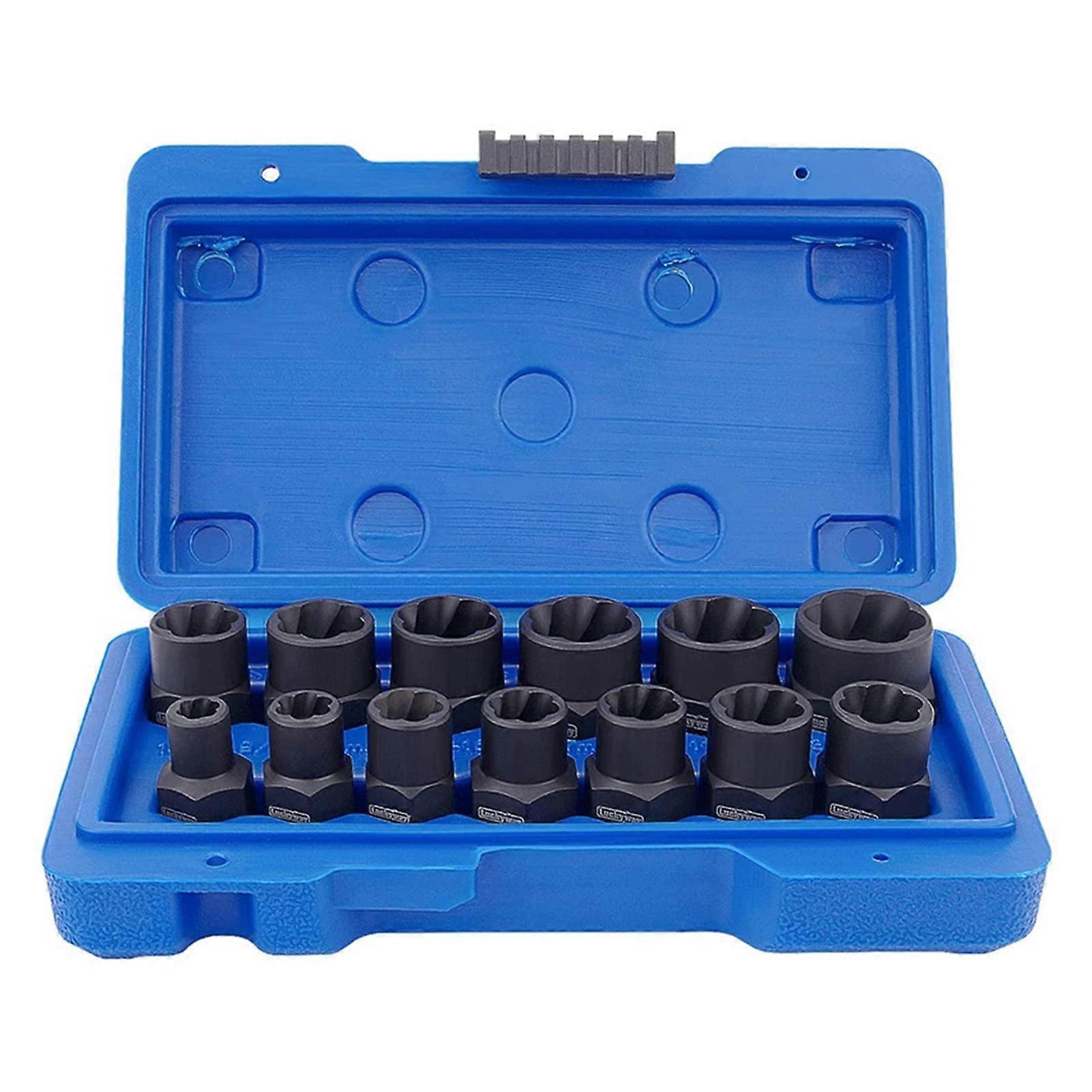 13-Piece Impact Bolt Nut Remover Set, Heavy-Duty Nut Extractor Socket Tool, Rust-Resistant Hand Tool Set