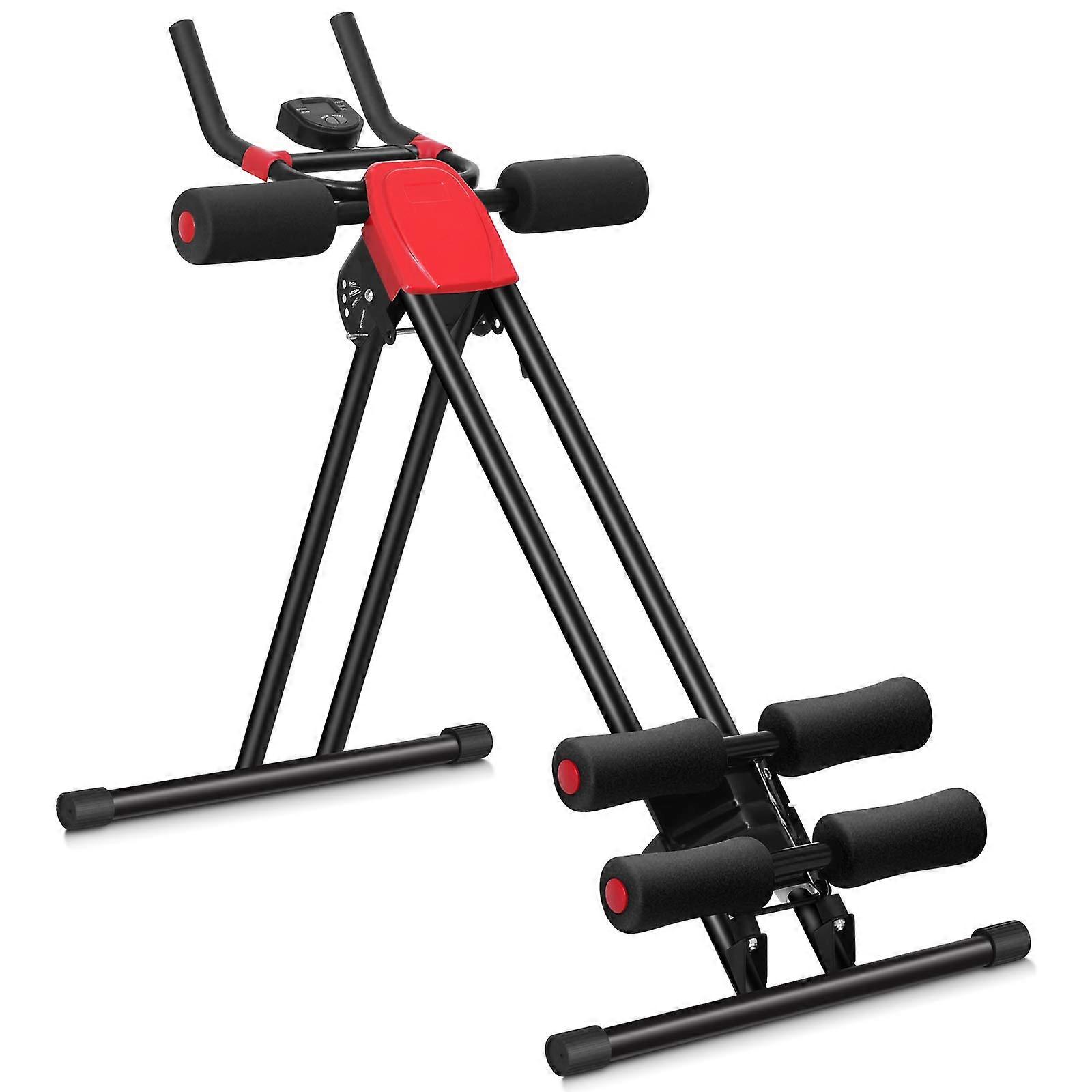 Ab Machine, Abdominal Workout Equipment with LCD Adjustable Monitor, Ab Trainer Cruncher for Home Gym