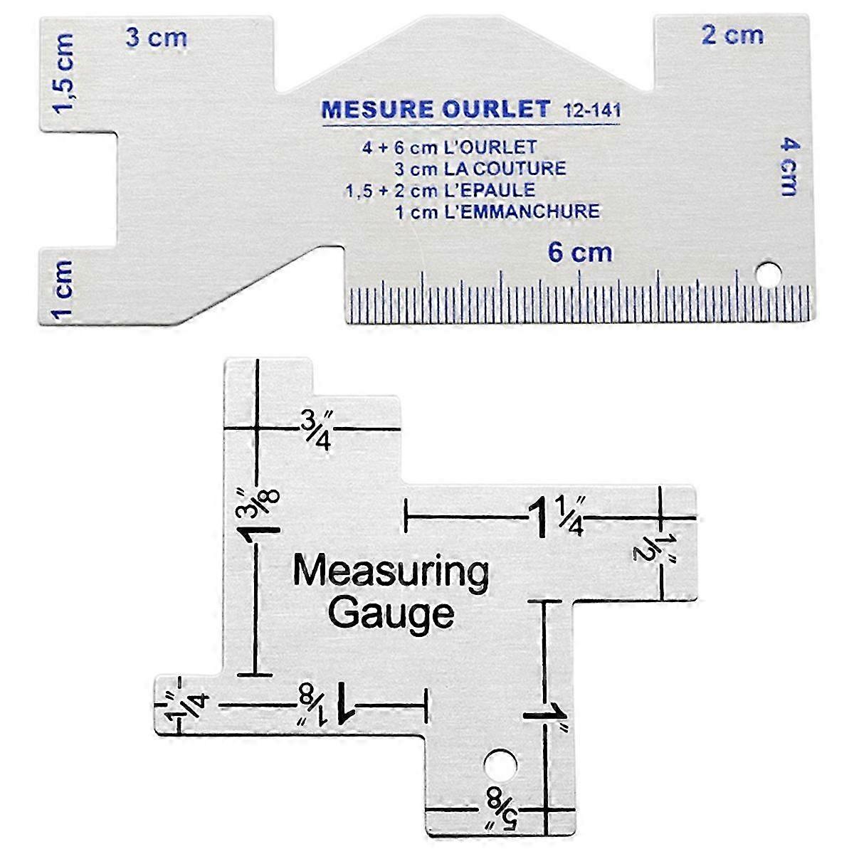 Precision Seam Measuring Gauge Metal Quilting Tailor Ruler Template Sewing Ruler for DIY Patchwork Q NN