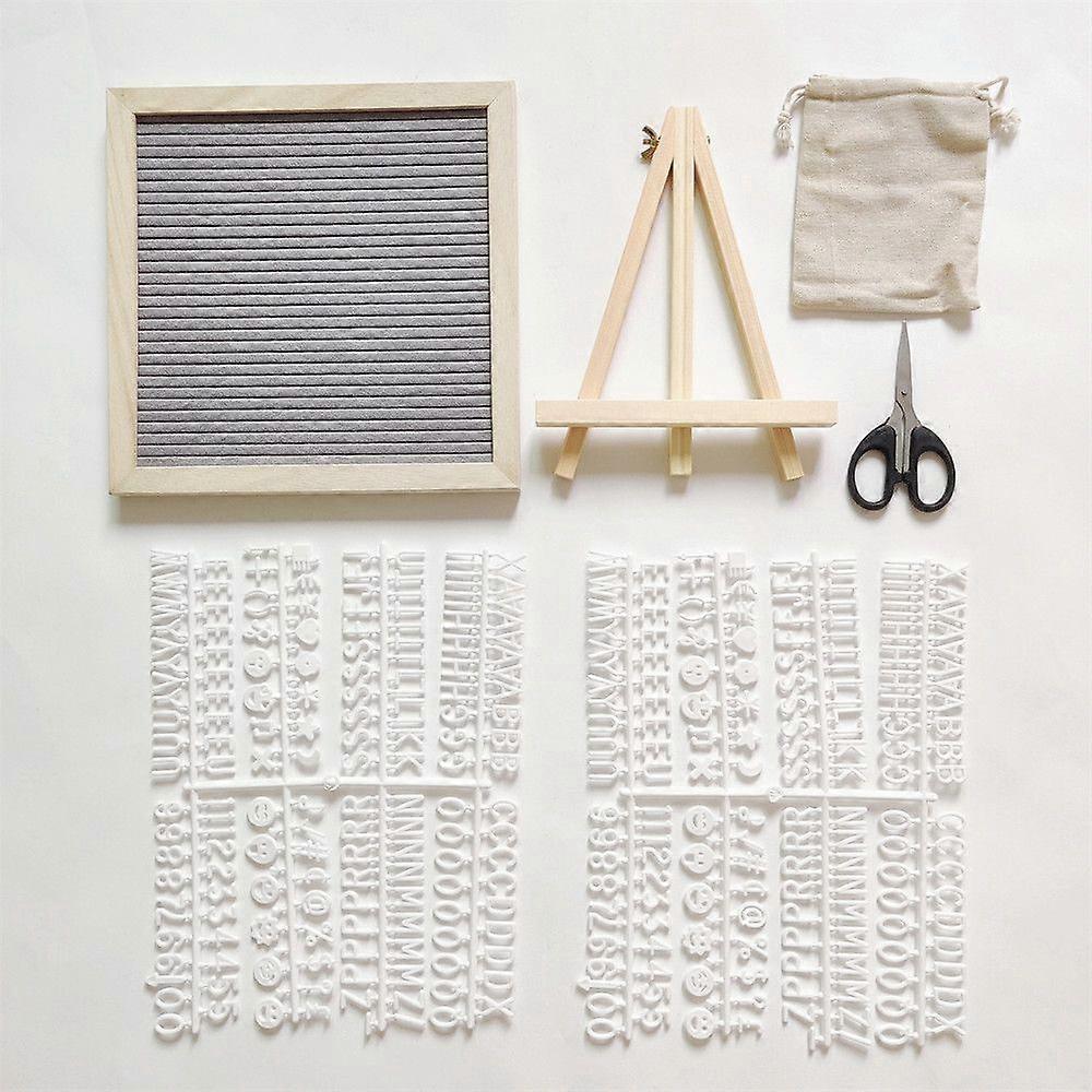 レターボード、フェルトレターボード、10x10インチ、交換可能な木製メッセージボードサイン、ウッドフレーム、壁掛け、自立型