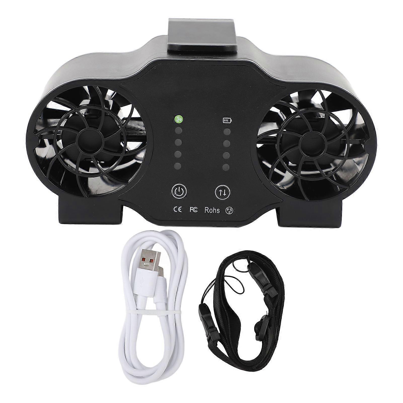 Portable Waist Clip Super Strong Airflow 4 Speed Personal Wearable USB Rechargeable Hanging Neck Fan Forward Reverse Function