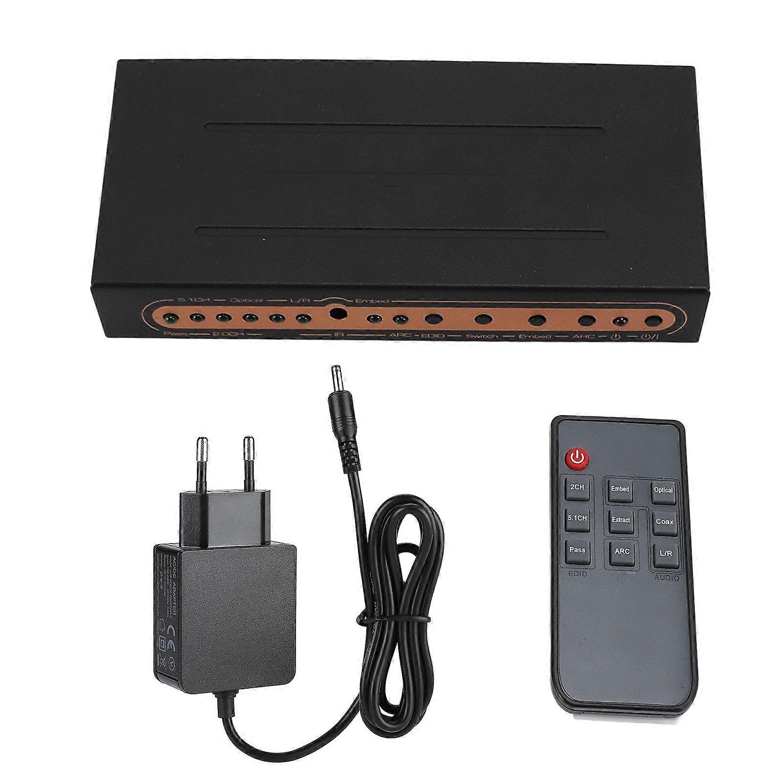 HD Multimedia Interface Embedded 5.1CH 4K Support ARC Function Digital Fiber Optic Splitter Extractor 100‑240V