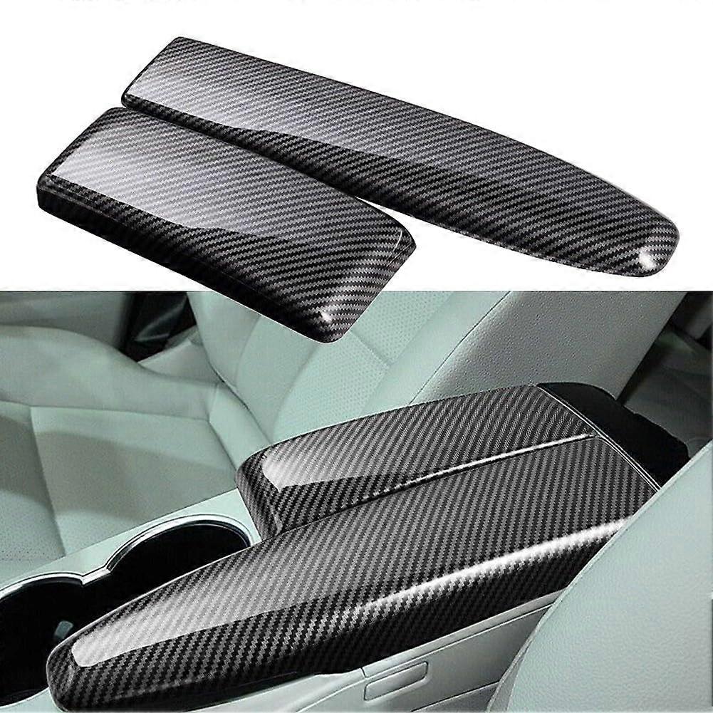 Carbon Fiber Center Armrest Box Cover Compatible with BENZ C Class W204 2008-2014 E Class W212 2010-2013 GLK X204 2008-2015 2-Pack