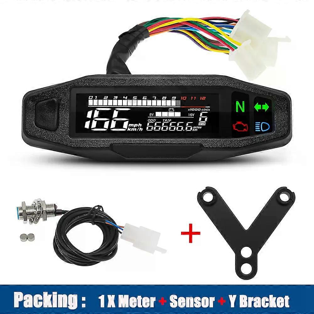 Motorcycle Instrument Digital KMH MPH Board Speedometer Display LED Panel Engine Fault Light for All Most Motors Vehicles