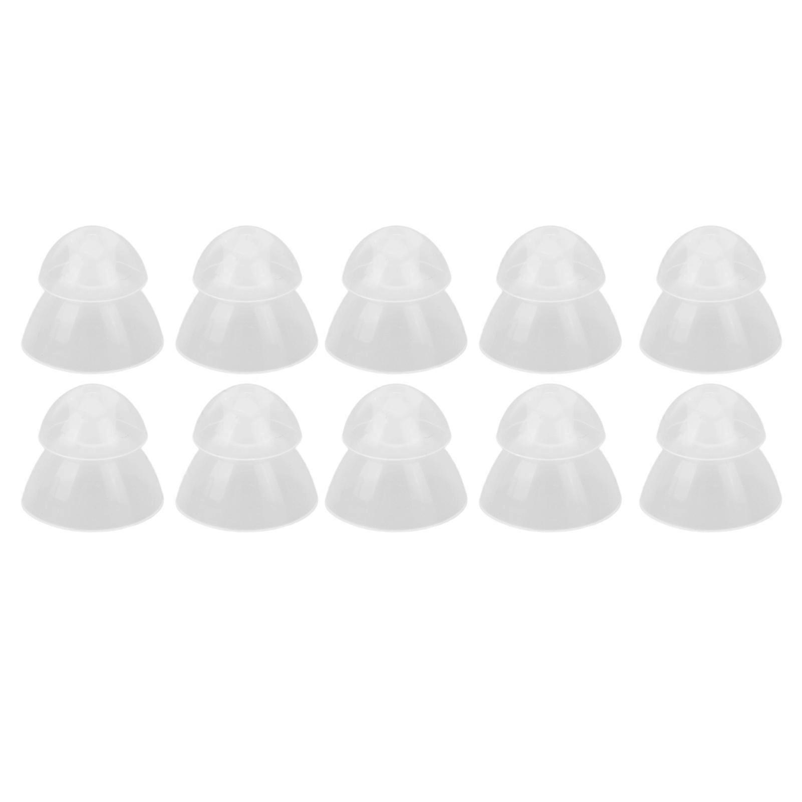 10 Pcs Hearing Amplifier Ear Tips Transparent Double Layer Closed Anti Static Soft Silicone Earplug Domes