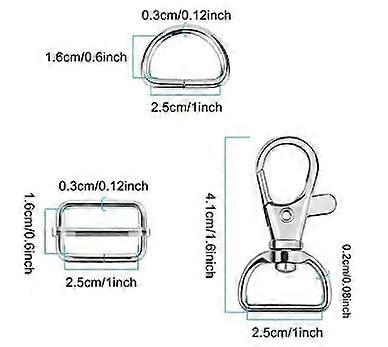 60pcs Adjustable Metal D-Ring Buckle for Bag Straps Multi-Purpose Keychain and Bag Hardware Ideal for Outdoor Activities and Daily Use